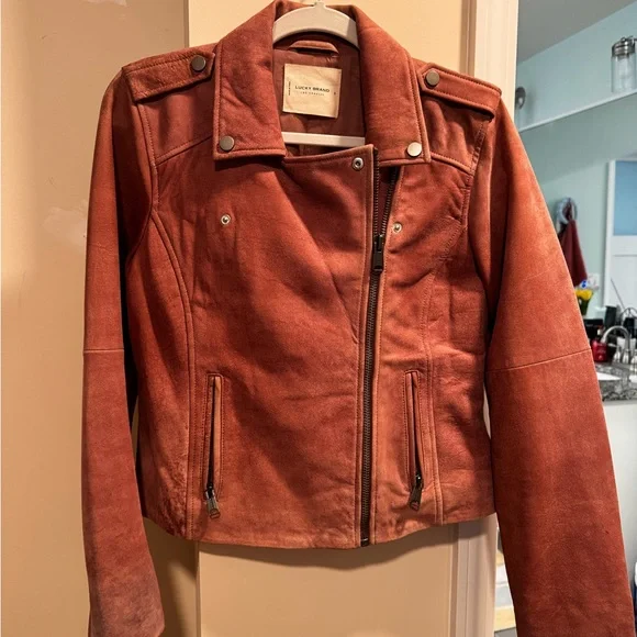 Authentic leather moto jacket LUCKY BRAND - Picture 1 of 7